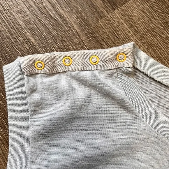 80’s Vintage Gray and Yellow Bodysuit One Piece - Picture 6 of 8